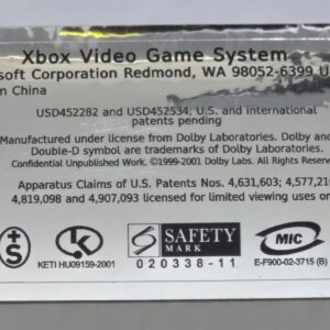 Xbox Original Warranty and Case Labels